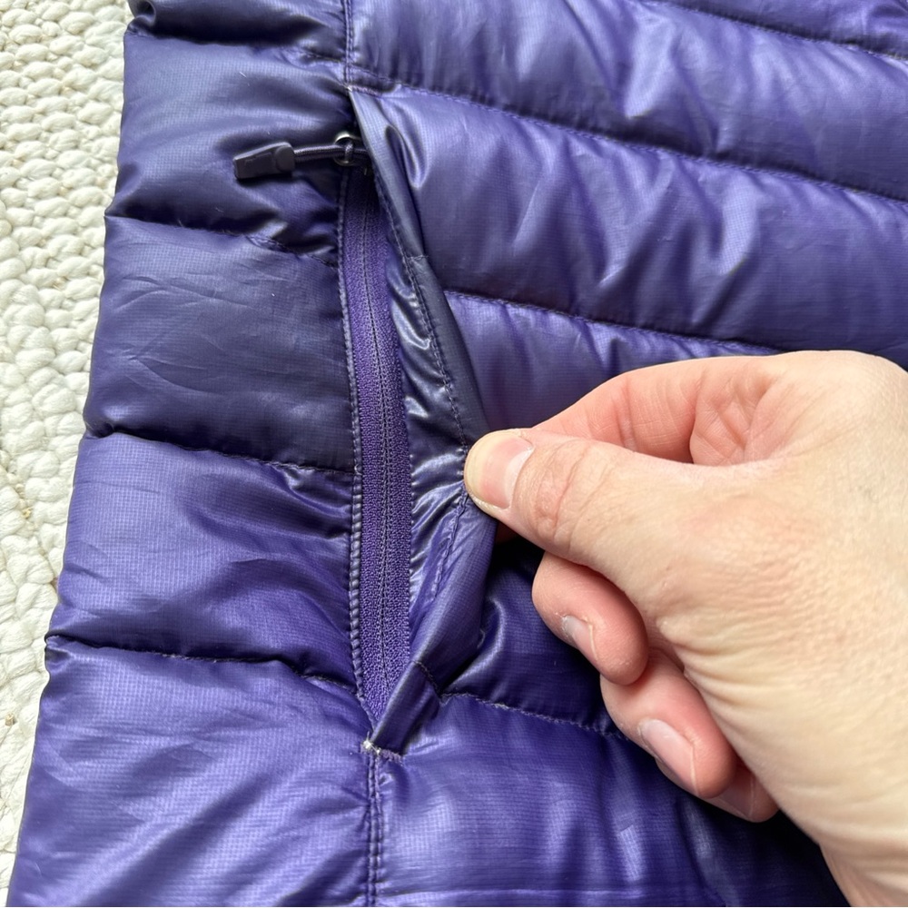 Marmot Down Puffer Vest 800 Fill Full Zip Inside Zip! Packable Womens M Purple - Picture 10 of 16